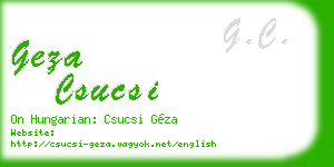 geza csucsi business card