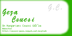 geza csucsi business card
